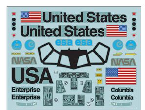 Tamiya 1/100 Space Shuttle Enterprise/Columbia Decal Set image