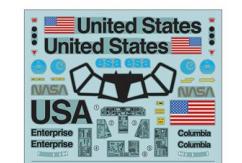 Tamiya 1/100 Space Shuttle Enterprise/Columbia Decal Set image