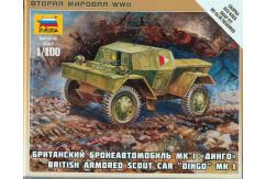 Zvezda 1/100 Dingo British Armored Car Snap Kit image