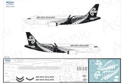 Ascensio 1/144 Air New Zealand A320 Black/White Decal Set image