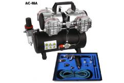 Fengda Two Switch Compressor with Tank & Pistol Airbrush Set image