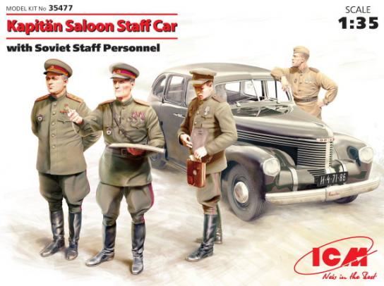 ICM 1/35 Kapitan Saloon Staff Car w/Soviet Crew image