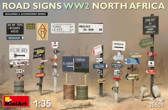 Miniart 1/35 Road Signs WWII - North Africa image