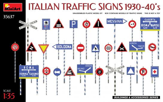 Miniart 1/35 Traffic Signs - Italian 1930-1940s image