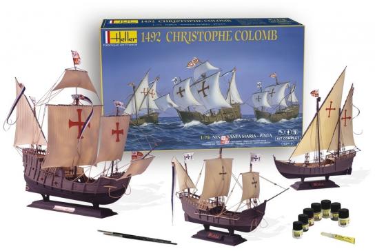 Heller 1/75 1492 Christophe Colomb - 3 Ship Model Set image