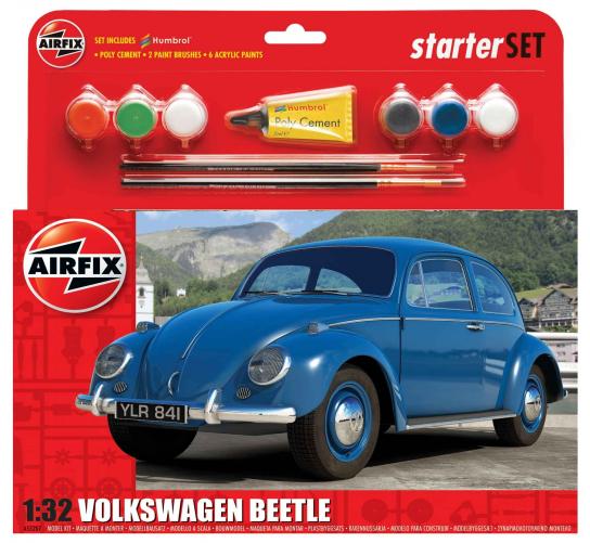 Airfix 1/32 VW Beetle Blue - Starter Set image