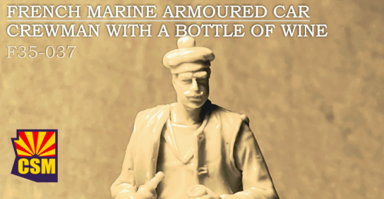 CSM 1/35 French Armoured Car Crewman with a Bottle of Wine image