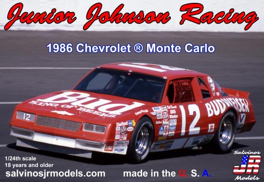 Salvinos Jr 1/25 Junior Johnson Racing 1986 Chevy Monte Carlo Neil Bonnett #12 image