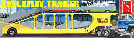 AMT 1/25 Car Haulaway Transporter Trailer (5 cars) image