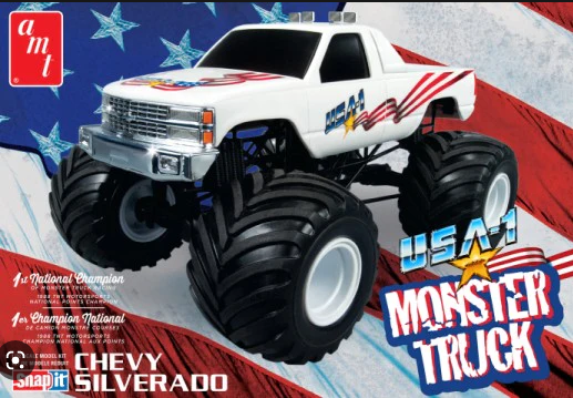 AMT 1/32 Chevy Silverado USA-1 Monster Truck - Snap Kit image