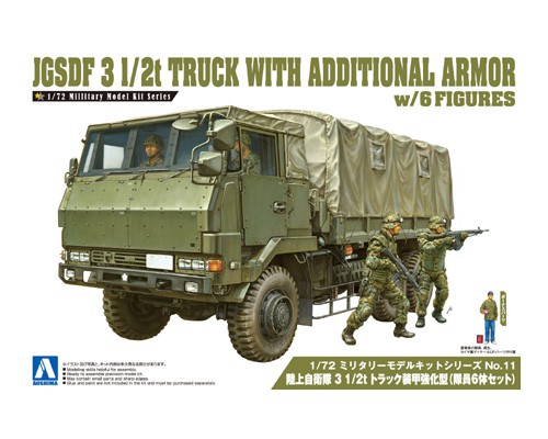 Aoshima 1/72 JGSDF 3 1/2t Truck with Armor & 6 Figurines image