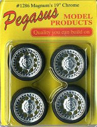 Pegasus Hobbies 1/24 Wheels & Tires Magnums Chrome 19" image