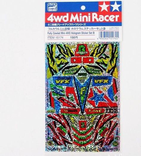 Tamiya Mini 4WD Fully Cowled Hologram Sticker Set B image