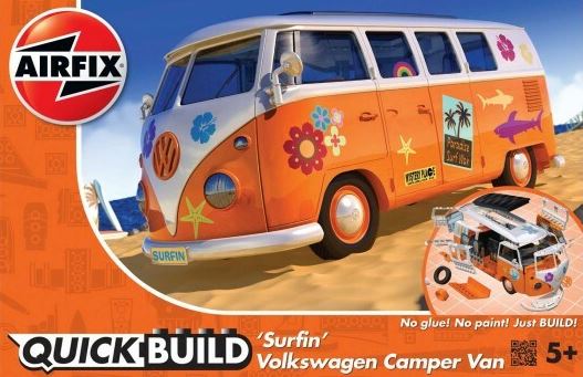Airfix VW Camper Van Surfin Quickbuild Set (Lego Style) image
