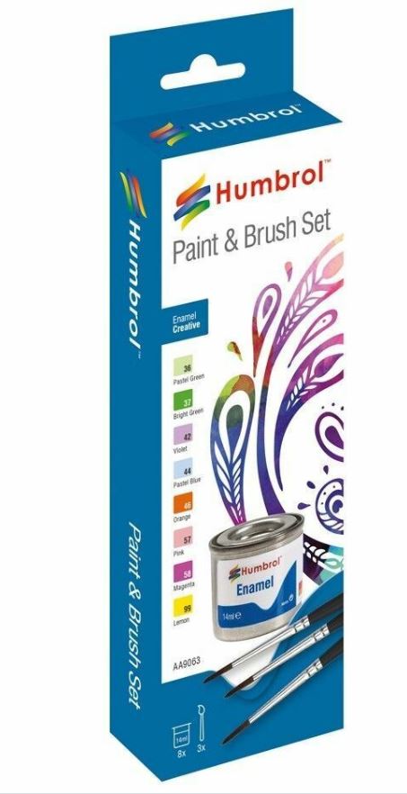 Humbrol Enamel Creative Paint & Brush Set image