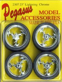 Pegasus Hobbies 1/24 Wheels & Tires Lightning Chrome 23" (4 Pieces) image