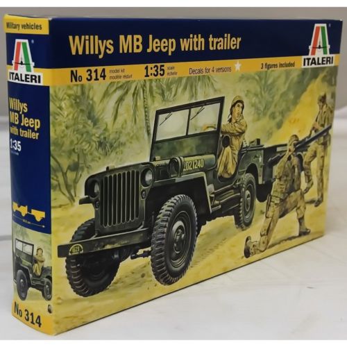 Italeri 1/35 Willy's HB Jeep with Trailer image