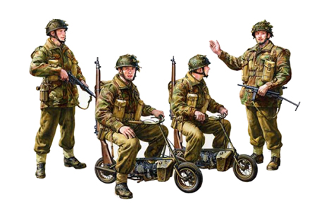Tamiya 1/35 British Paratroops with Small Motorcycle image