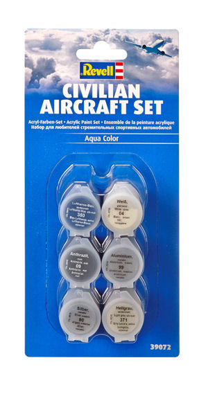 Revell Paint Set for Civilian Airliners - 6 Pieces image