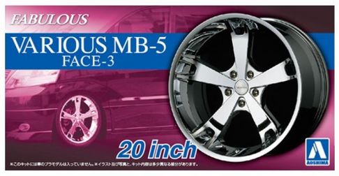 Aoshima 1/24 Rims & Tires - Fabulous Various MB-5 Face-3 20" image