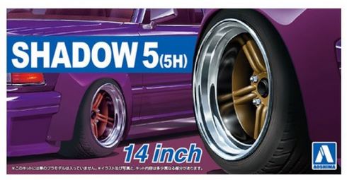 Aoshima 1/24 Rims & Tires - Shadow 5 (5H) 14" image