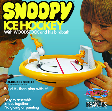 Atlantis Peanuts Snoopy and Woodstock Bird Bath Ice Hockey Game image