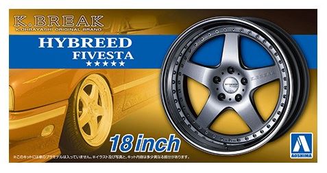 Aoshima 1/24 Rims & Tires - Hybreed Fivesta 18" image