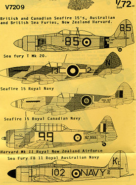 Ventura 1/72 Sea Fury's, Seafire 15's & Harvard image