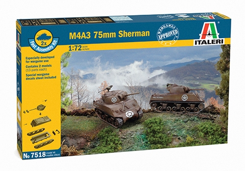 Italeri 1/72 Sherman M4 A3 - Fast Assembly Kit image