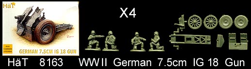 HaT 1/72 WWII German 7.5cm IG 18 Gun (20 Pcs) image