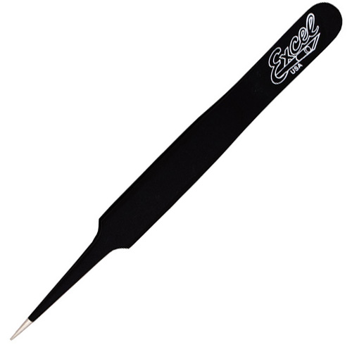 Excel Tweezer 4.5" Straight Point Black image