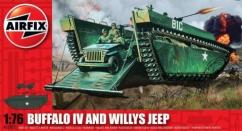 Airfix 1/76 Buffalo IV and Willys MB Jeep image