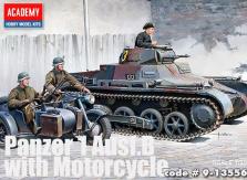 Academy 1/35 Panzer I Ausf.B with Motorbike & Sidecar image