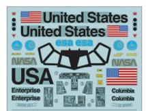 Tamiya 1/100 Space Shuttle Enterprise/Columbia Decal Set image