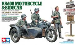 Tamiya 1/35 German KS600 Motorcycle with Sidecar image