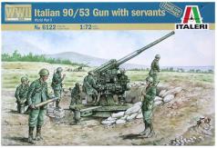 Italeri 1/72 Italian 90/53 Gun with Servants image