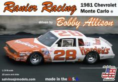 Salvinos Jr 1/25 Chevrolet Monte Carlo 1981 Ranier Racing Bobby Allison #28 image