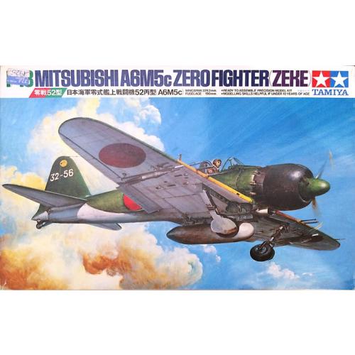 Tamiya 1/48 Scale Japanese A6M5c Type 52 Zero Fighter Model Kit – 61027, NEW In Box