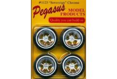 Pegasus Hobbies 1/24 Sovereign Chrome Wheels (4 Pieces) image