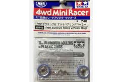 Tamiya Mini 4WD 17mm Aluminum Rollers w/Plastic Rings image