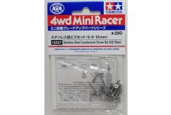 Tamiya Mini 4WD ST Steel C/Sunk Screws 6/8/15mm image