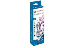 Humbrol Enamel Metallic Paint & Brush Set image