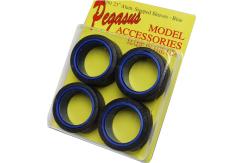 Pegasus Hobbies 1/24 Polished Blue Aluminium 23" Sleeves with Tyres image