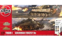 Airfix 1/72 Tiger 1 vs Sherman Firefly Vc Classic Conflict Gift Set image