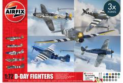 Airfix 1/72 D-Day Fighters WWII 5-Aircraft Modelling Set image