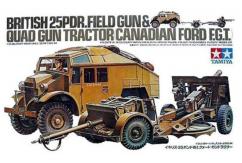 Tamiya 1/35 British 25PDR.Field Gun & Quad Gun Tractor image