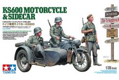 Tamiya 1/35 German KS600 Motorcycle with Sidecar image