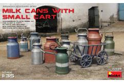 Miniart 1/35 Milk Cans with Small Cart image