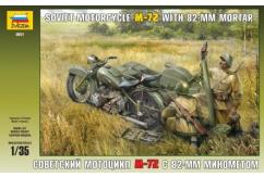Zvezda 1/35 Soviet M72 Motorcycle Team with Mortar image
