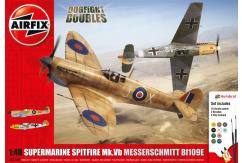 Airfix 1/48 Dogfight Doubles - Supermarine Spitfire & Messerschmitt Model Set image